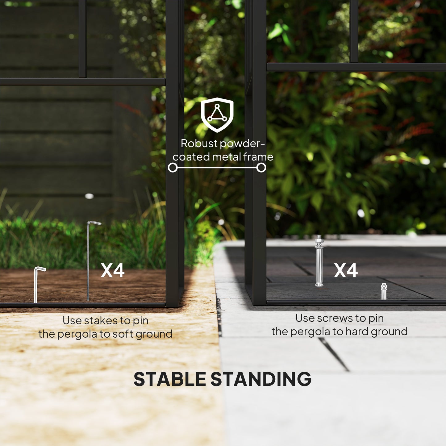 Metal Patio Canopy with Drainage Holes,Outdoor Pergola Canopy,for Backyard, Garden