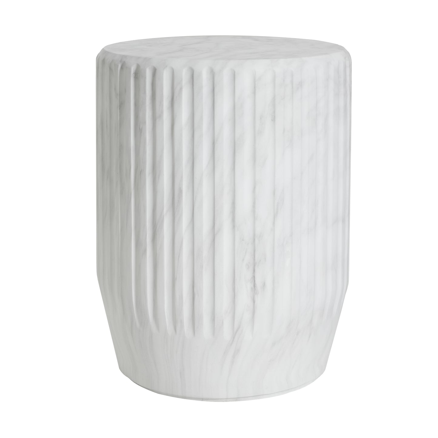 Outdoor Cicci Carved Side Table,White