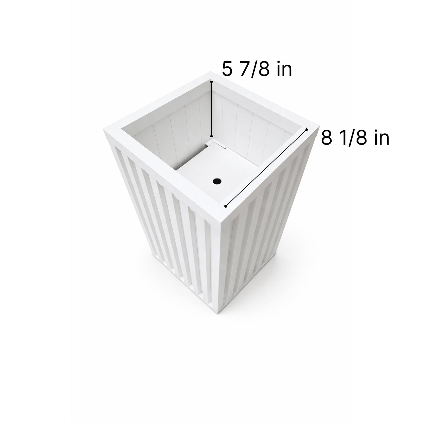 Square Grove Column Planter - White