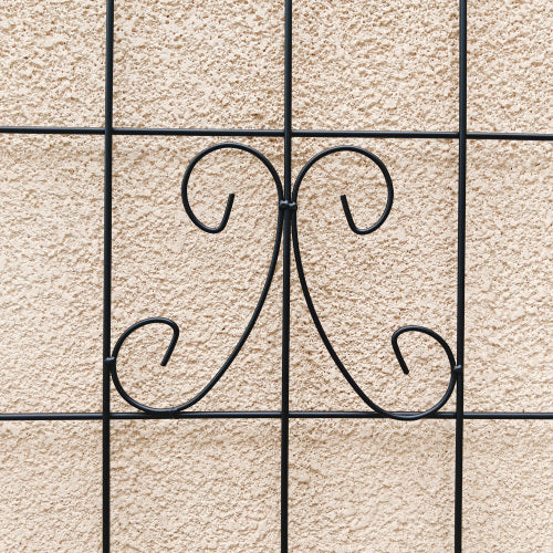 2-Pack Metal Garden Trellis 71 in. x 19.7 in. Simple Design Trellis for Climbing Plants Flower Support, Butterfly Black