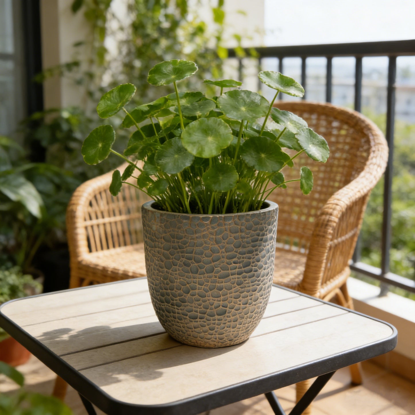 Large Outdoor Indoor Planter, 15.75"+11.4"+7.87" Dia Round Magnesium Oxide Planter Set of 3, Flower Pots with Drainage Holes,  Planter for Garden, Patio, Home