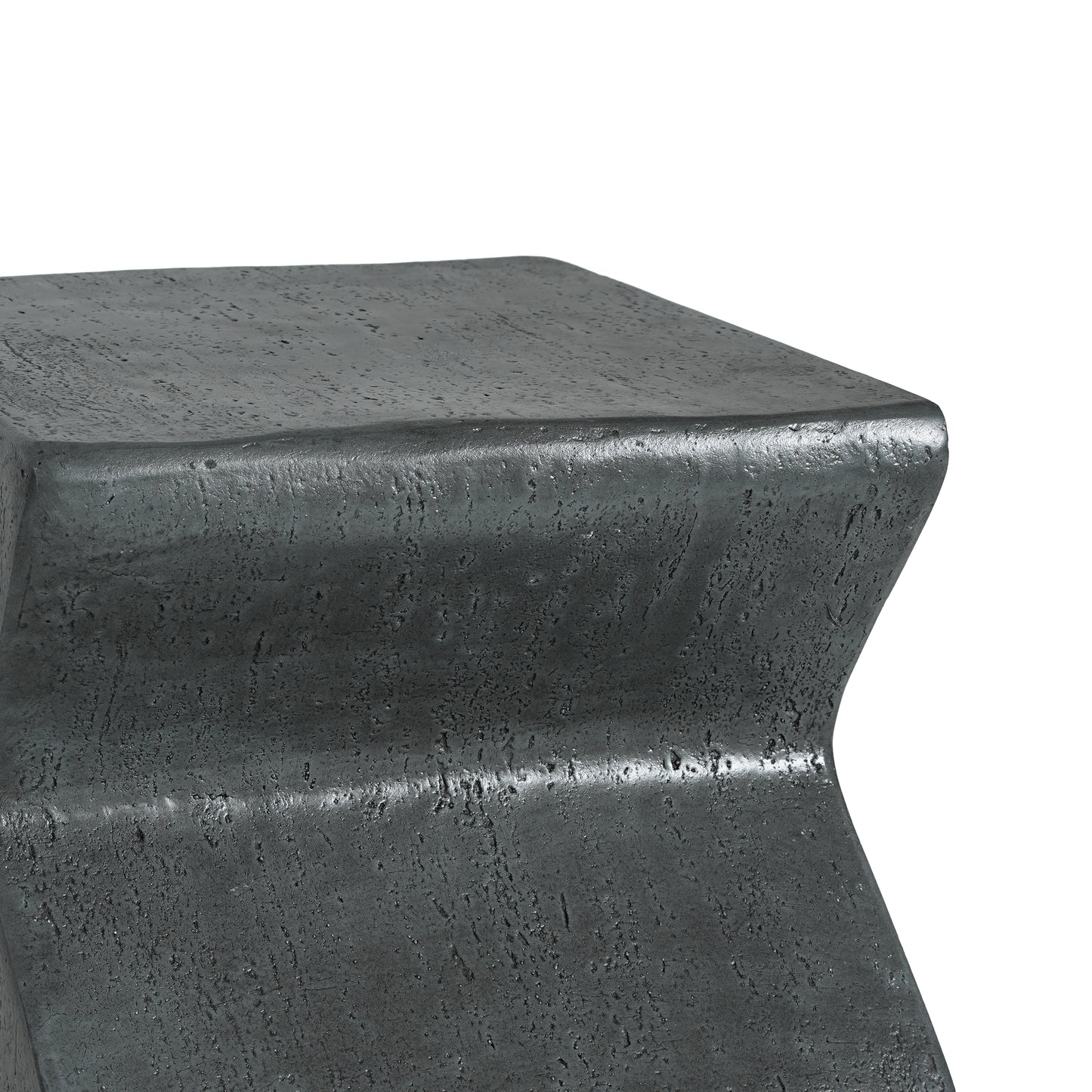 MGO Side Table, Set of 2 Rectangular Outdoor Side Tables, Decorative Garden Stools for Indoor Outdoor, Accent Table Patio Side Table End Table w Spotted, Stone Gray Color