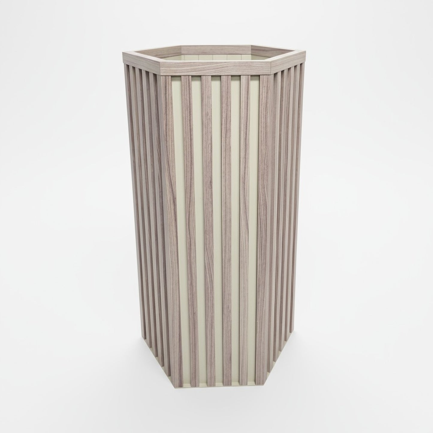 Hexagon Column Planter LG - Ash Brown