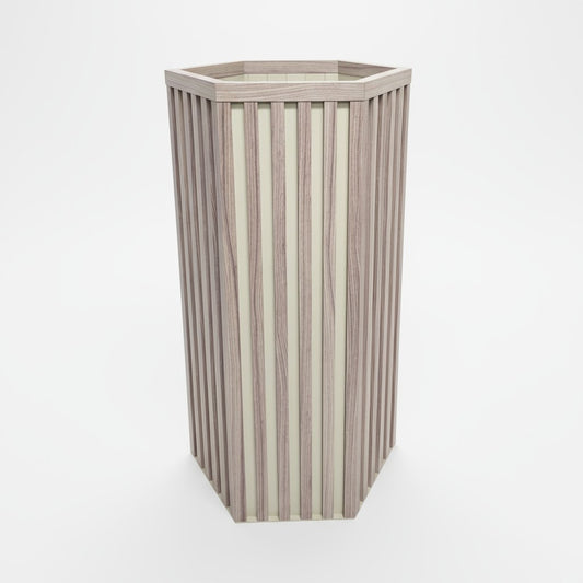 Hexagon Column Planter LG - Ash Brown