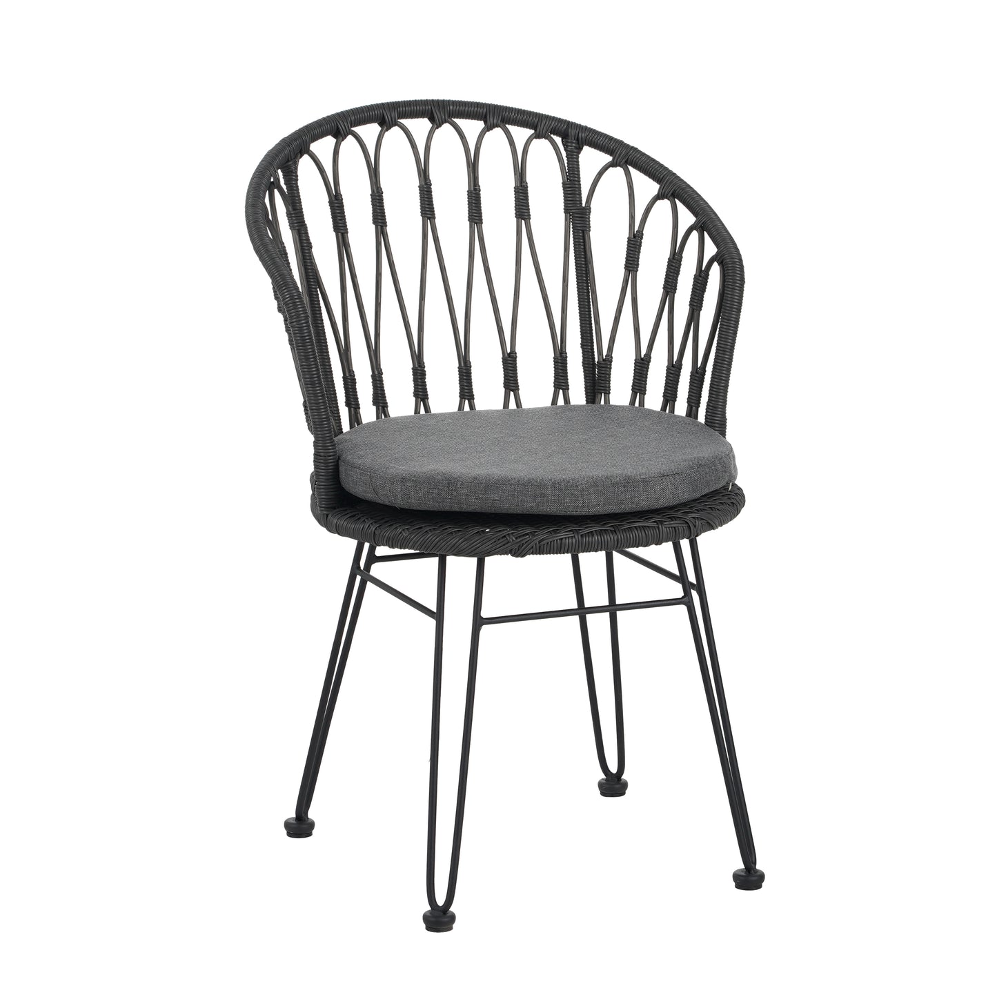 TAVON CHAIR,2PCS with 2 Cushions,Gray