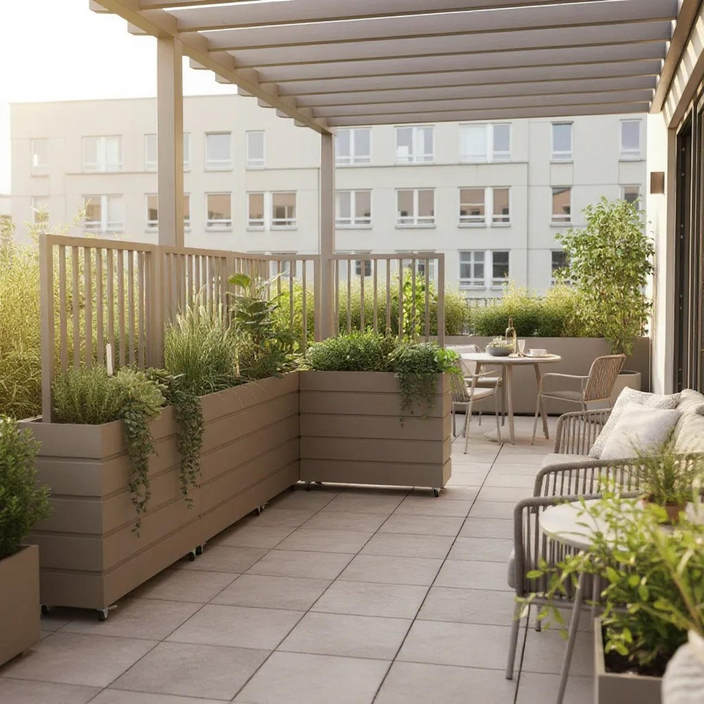 Terrace Divider Planter - Grey Brown