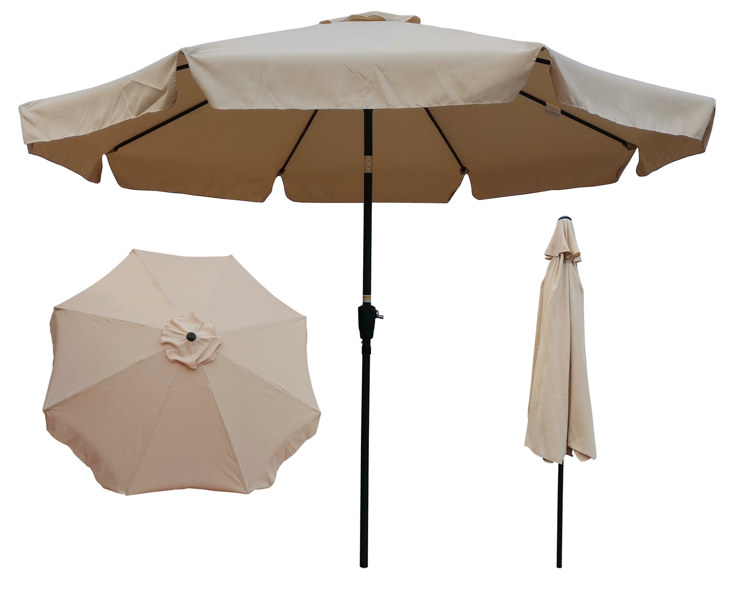 10 ft Patio Umbrella Market Table Round Umbrella Outdoor Garden with Crank and Push Button Tilt for Garden Deck Backyard Pool Shade Outside