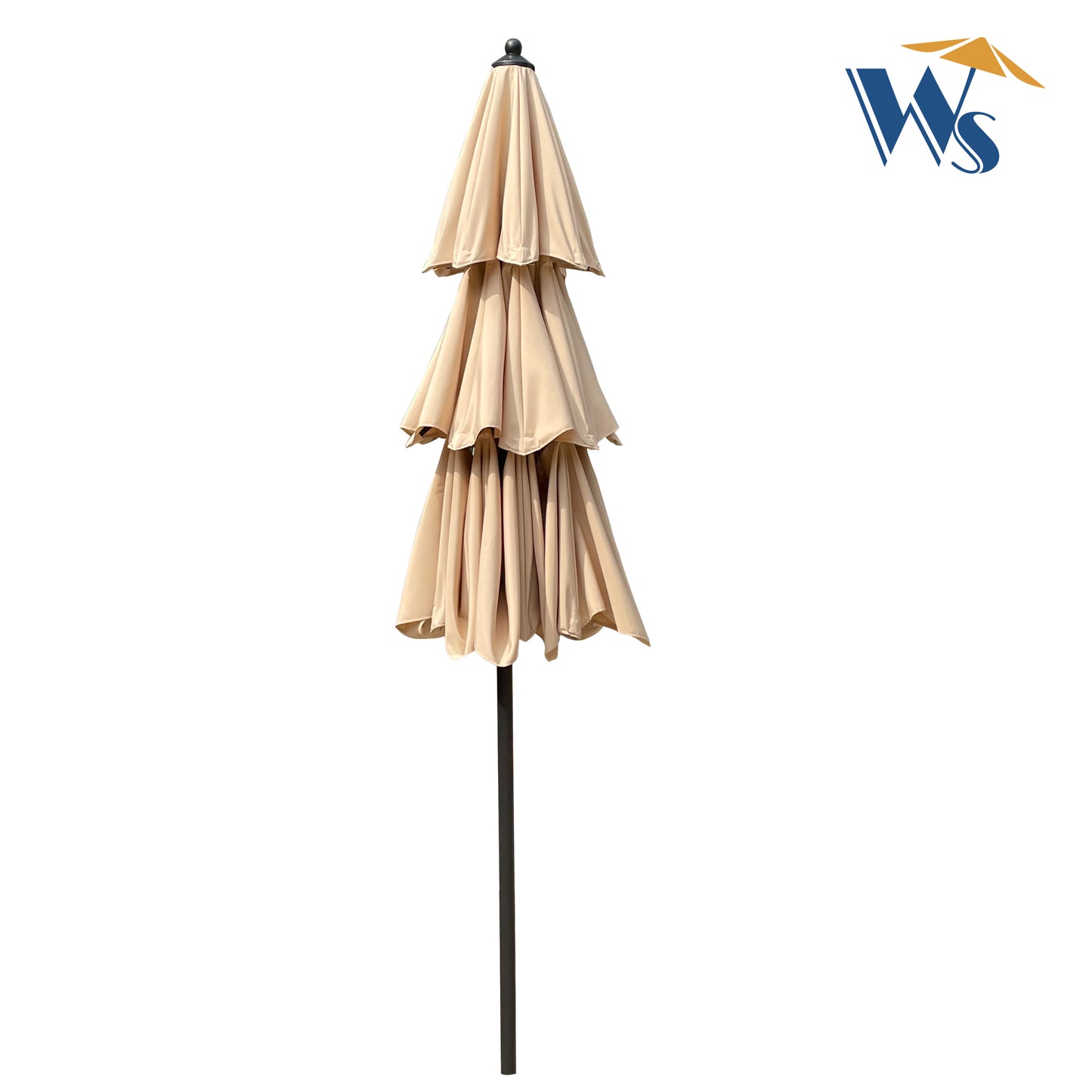 9Ft 3-Tiers Outdoor Patio  Umbrella with Crank and tilt and Wind Vents for Garden Deck  Backyard Pool Shade Outside Deck Swimming Pool