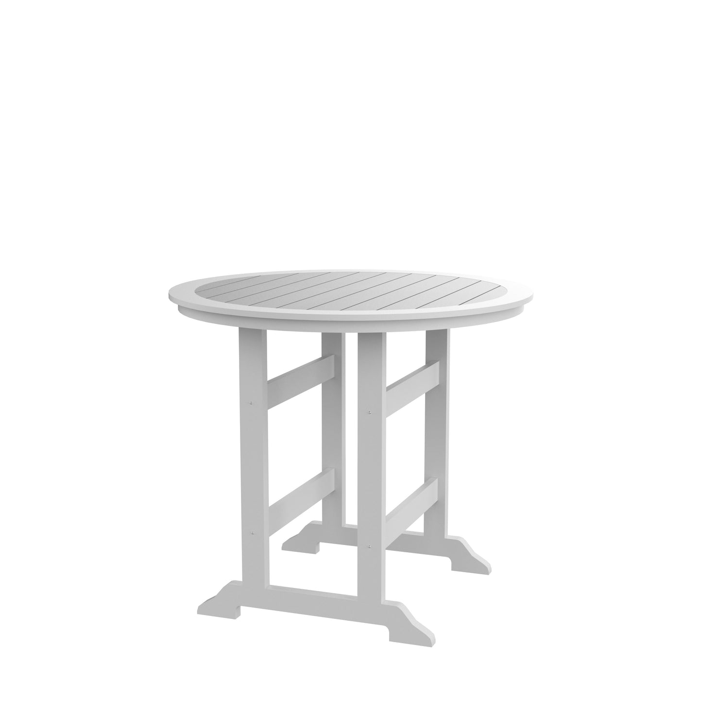 HDPE Bar Table, Dining Table, Patio Bar Set ,Counter Height Table For Outdoor White + Gray