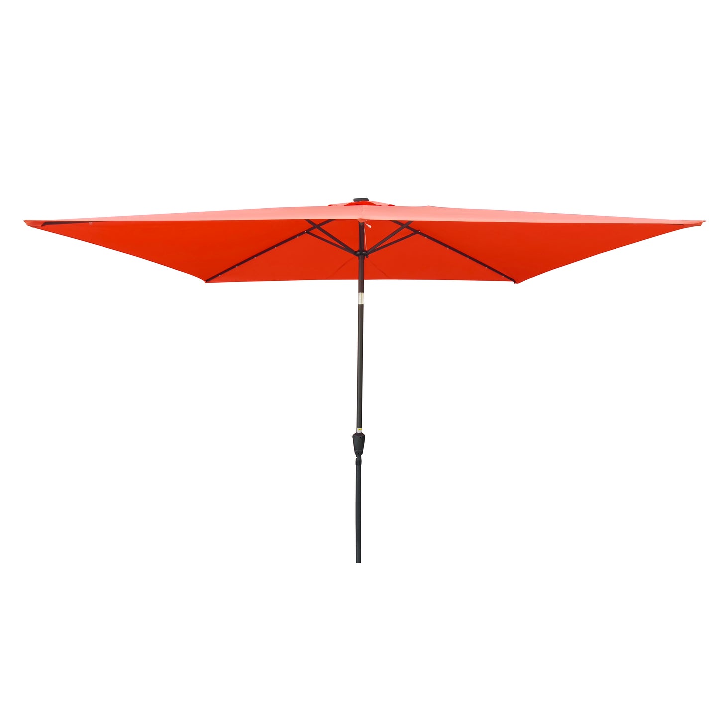 10 x 6.5t Rectangular Patio Solar LED Lighted Outdoor Umbrellas with Crank and Push Button Tilt for Garden Backyard Pool Swimming Pool