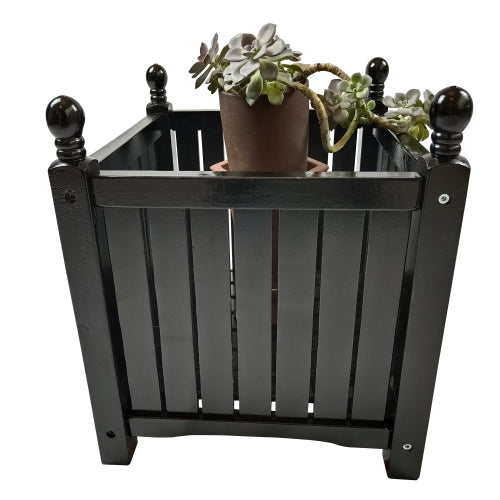 Wood Outdoor Square Wooden Flower and Herb Pot for Garden, Porch and Patio, Plant and Vegetable Container, Planter