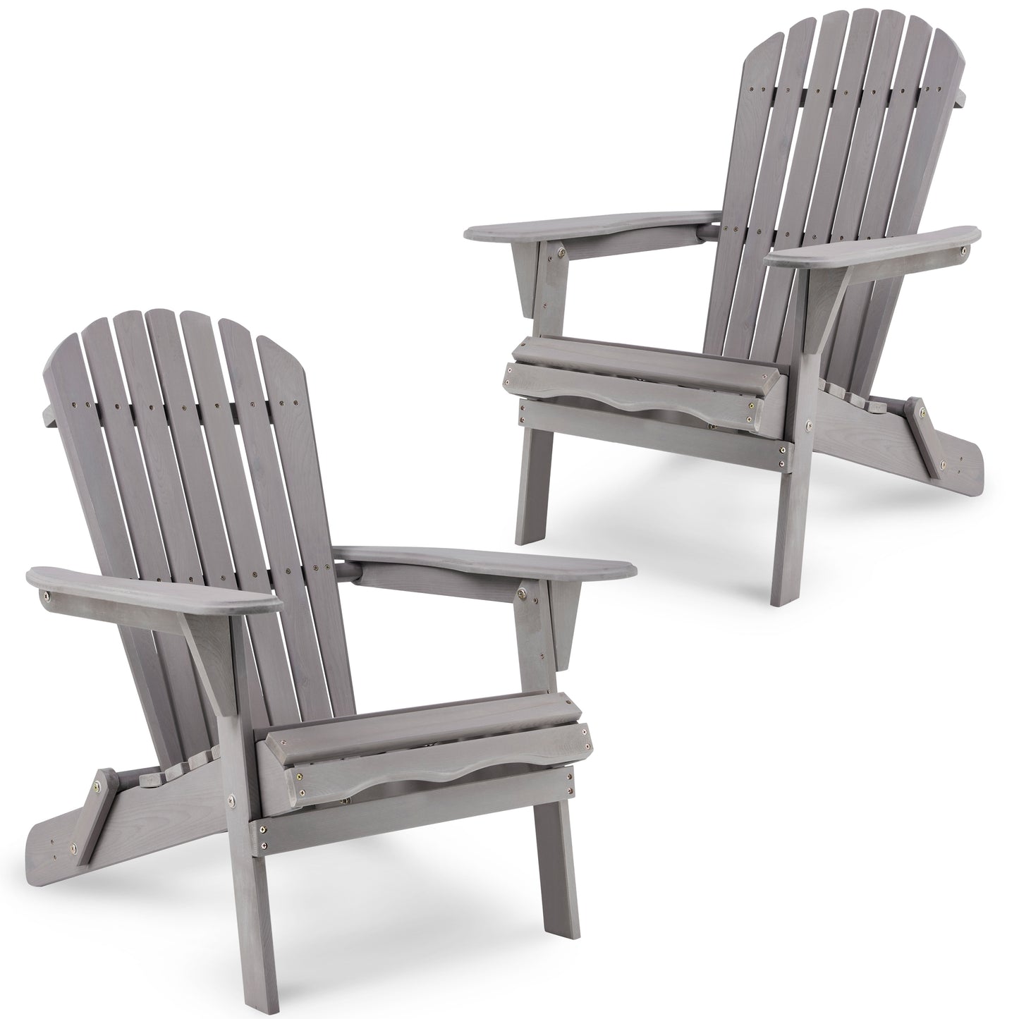 Wood Lounge Patio Chair for Garden Outdoor Wooden Folding Adirondack Chair Set of 2 Solid Wood Lounge Patio Chair for Garden, Lawn, Backyard,