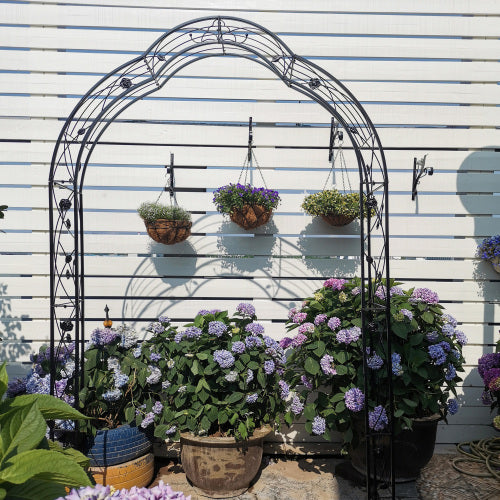 98.4 in. Metal Garden Arch Garden Arbor Trellis Plants Support Rose Arch Outdoor Wedding Party Arch