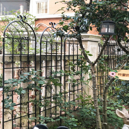 2-Pack 86.7 in. Metal Garden Trellis for Climbing Plants, Black