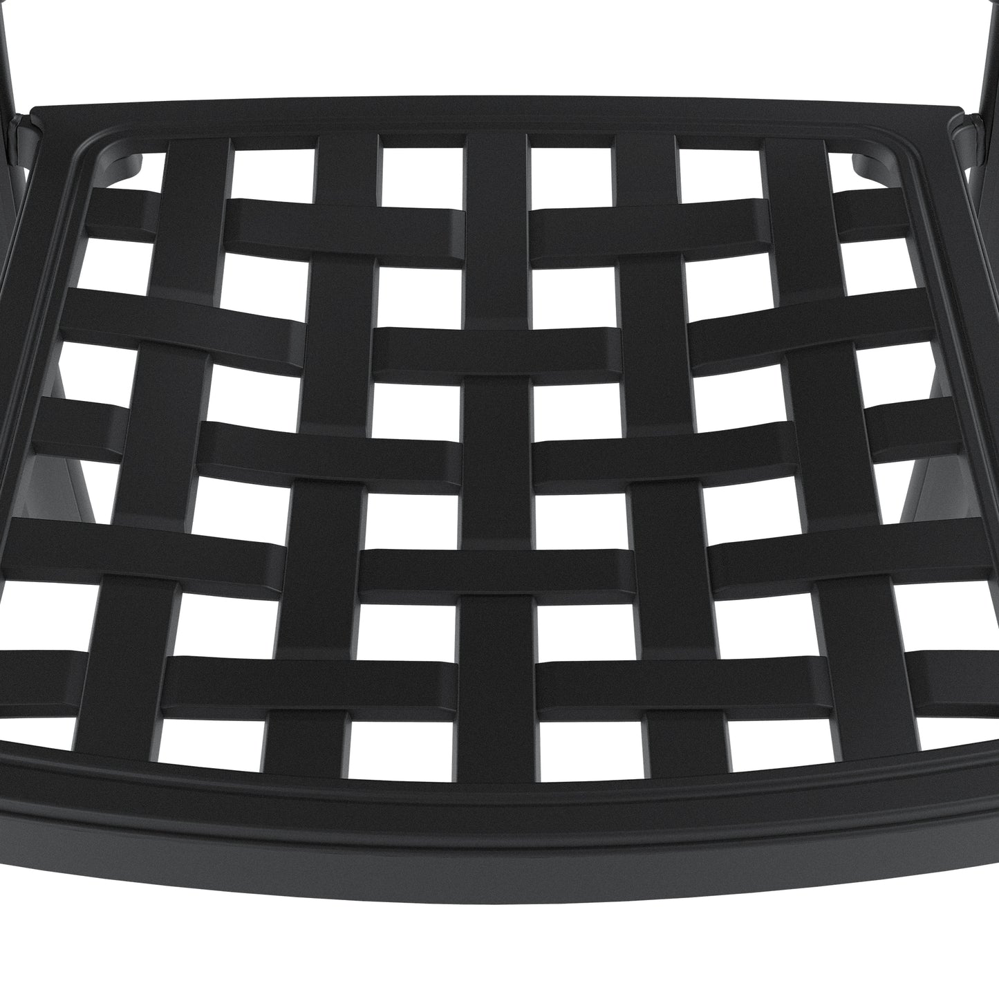 Cast Aluminum Patio Dining Chair 2PCS With Black Frame and Blue Cushions (same sku: W171091759)