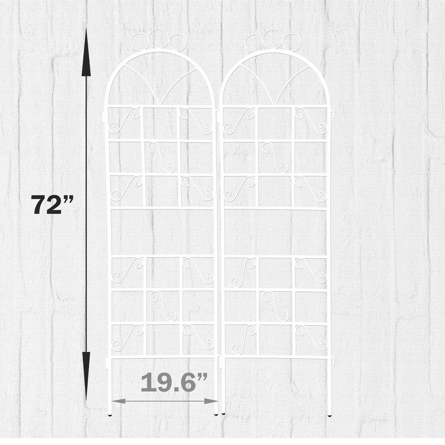 1Set (2pcs) Metal Garden Trellis for Climbing Plants Outdoor  Rustproof Plant Support -ceramic whiteware