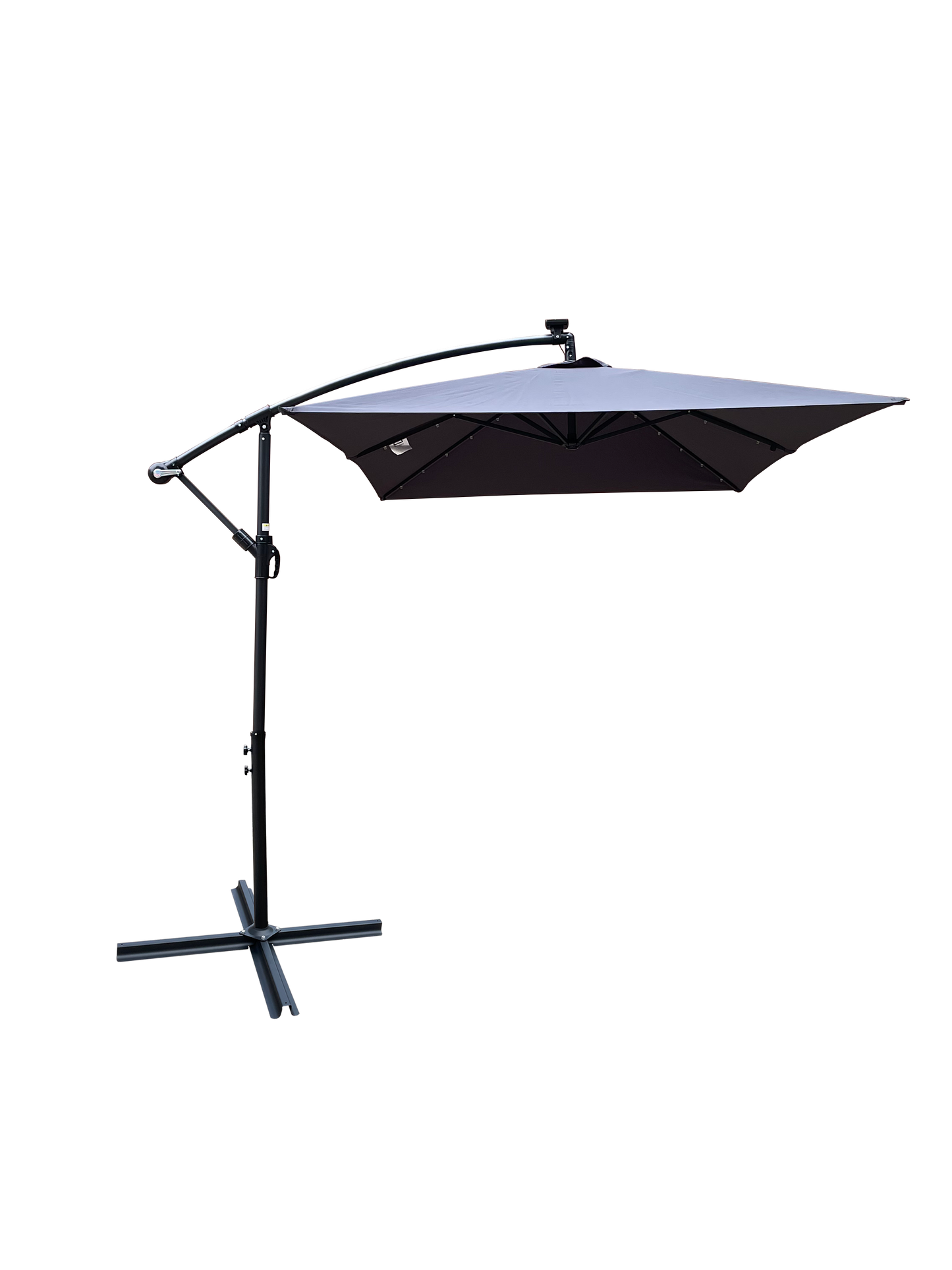 Rectangle 2x3M Outdoor Patio Umbrella Solar Powered LED Lighted Sun Shade Market Waterproof 6 Ribs Umbrella with Crank and Cross Base for Garden Deck Backyard Pool Shade Outside Deck Swimming Pool