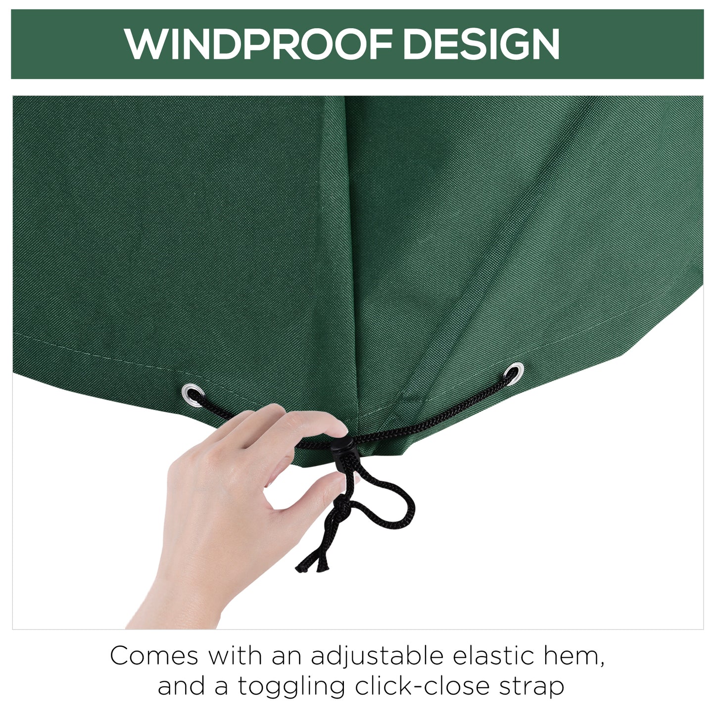 97" x 65" x 26" Heavy Duty Outdoor Sectional Sofa Cover, Waterproof Patio Furniture Cover for Weather Protection, Dark Green