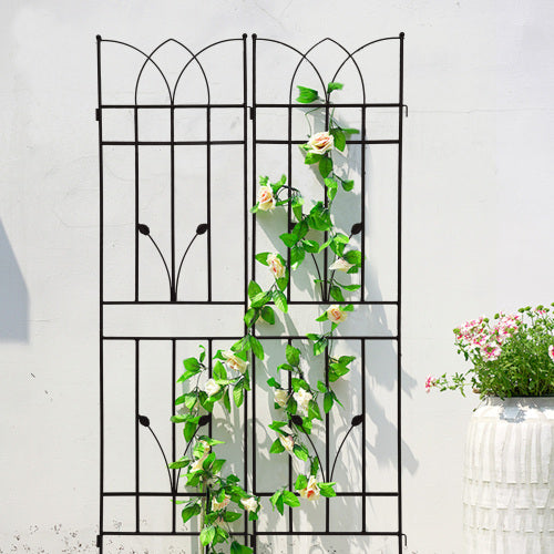 71 in. H 4-Pack Black Metal Garden Trellis Outdoor Rustproof Trellis for Climbing Plants