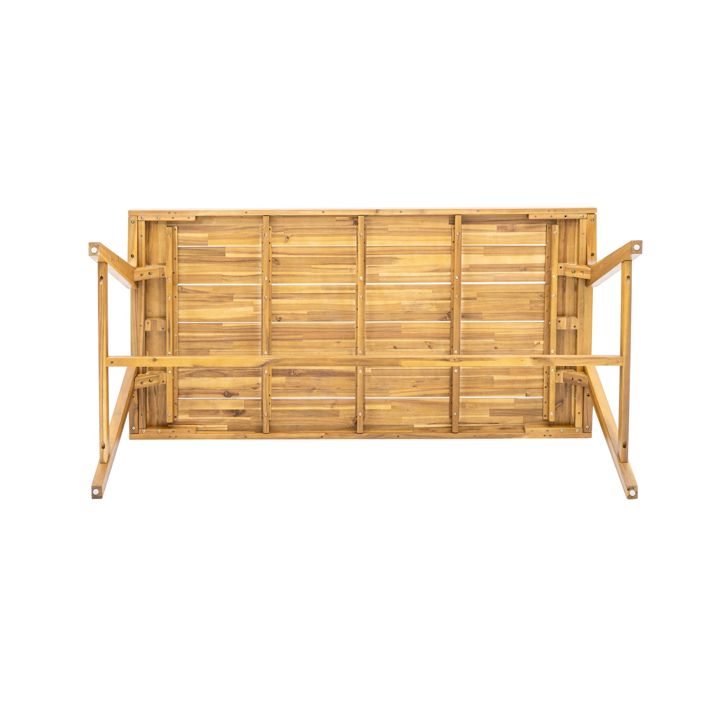 Modern Outdoor Dining Table, Acacia Wood Patio Table with Teak Finish - Weather-Resistant Garden, Poolside Deck Dining Set for 4-6 People (Original SKU:74463.00)