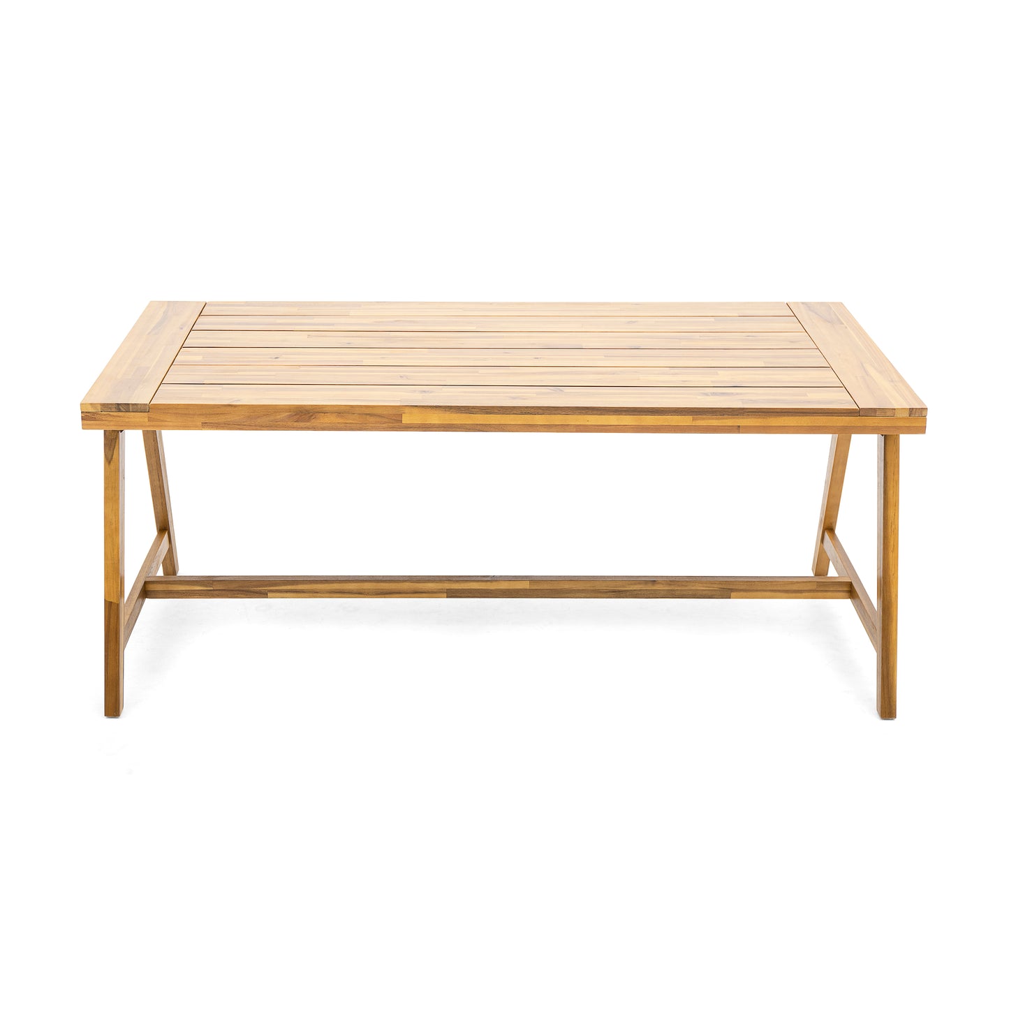 Modern Outdoor Dining Table, Acacia Wood Patio Table with Teak Finish - Weather-Resistant Garden, Poolside Deck Dining Set for 4-6 People (Original SKU:74463.00)