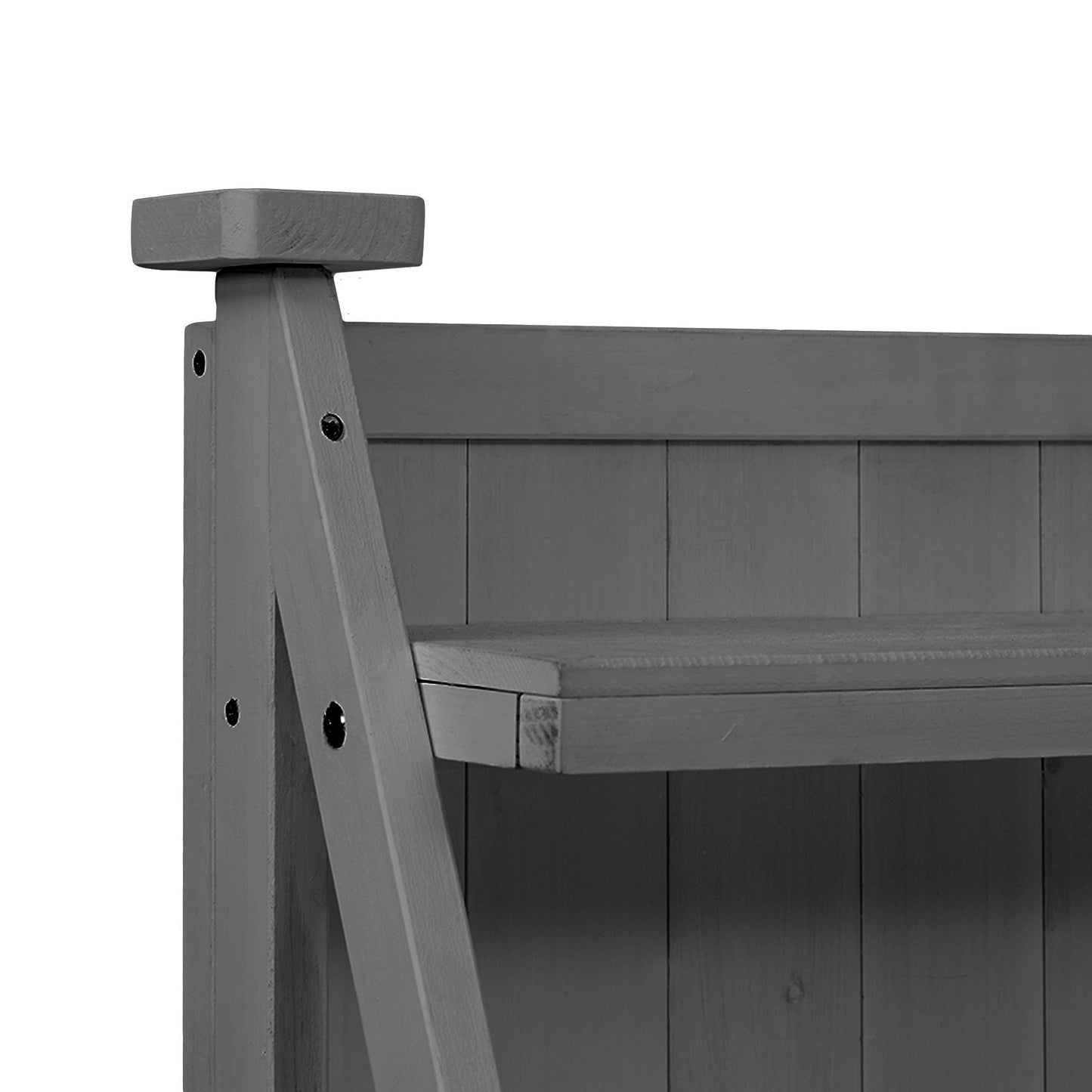 [Assembly Video Provided] TOPMAX 65inch Garden Potting Bench Table, Fir Wood Workstation with Storage Shelf, Drawer and Cabinet, Gray