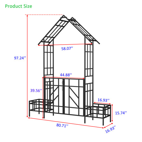 Black 97.2 in. H Metal Adjustable Width Trellis for Climbing Plants Outdoor Flower Support
