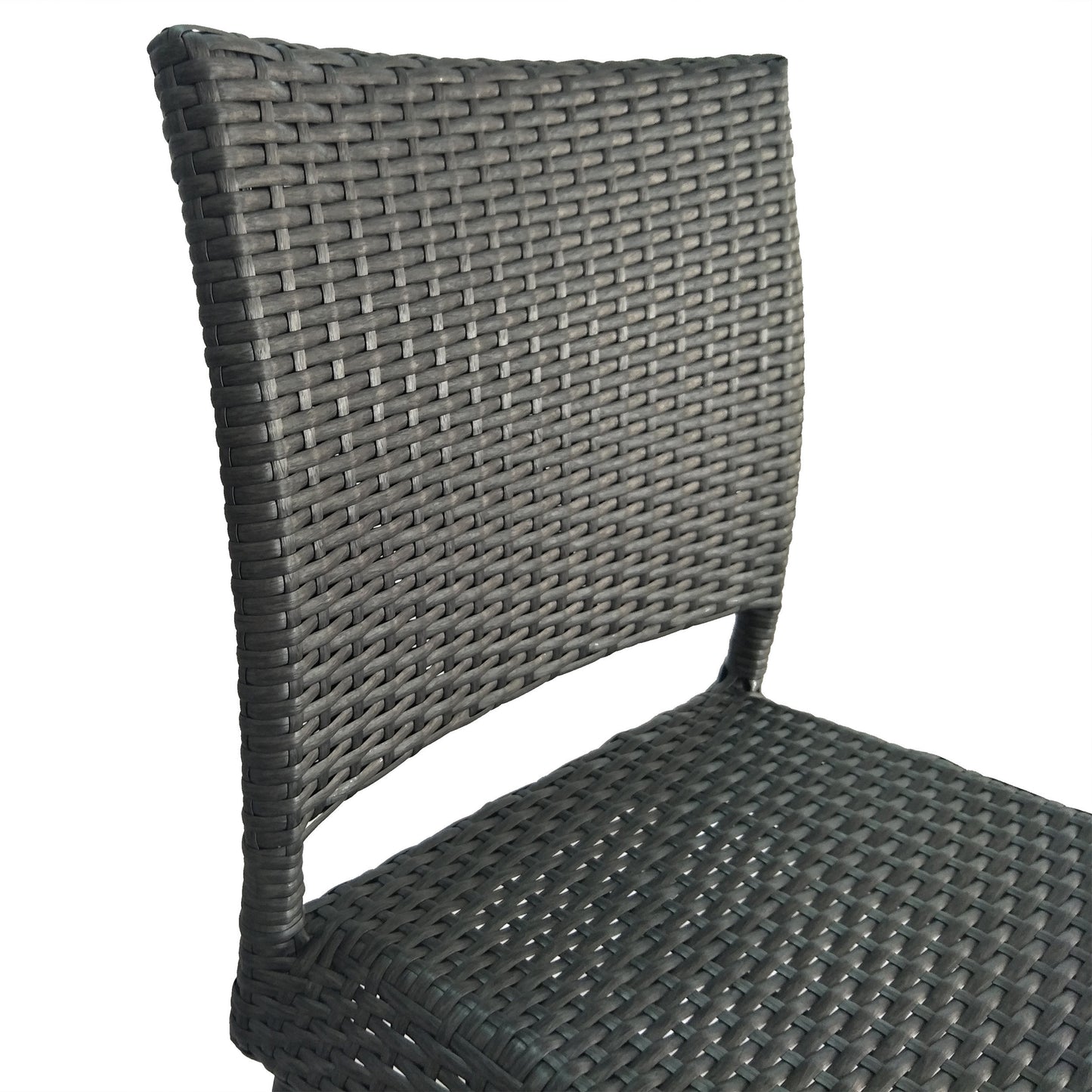 29" Outdoors PE Rattan Armless Barstools, Set of 2, Grey