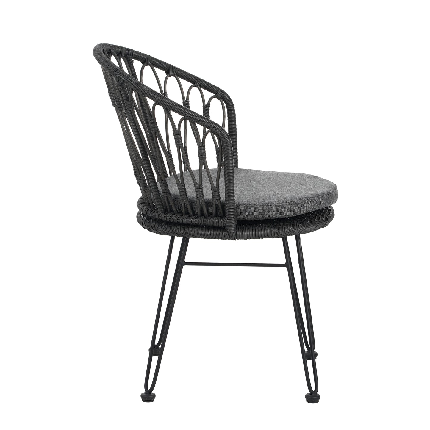 TAVON CHAIR,2PCS with 2 Cushions,Gray