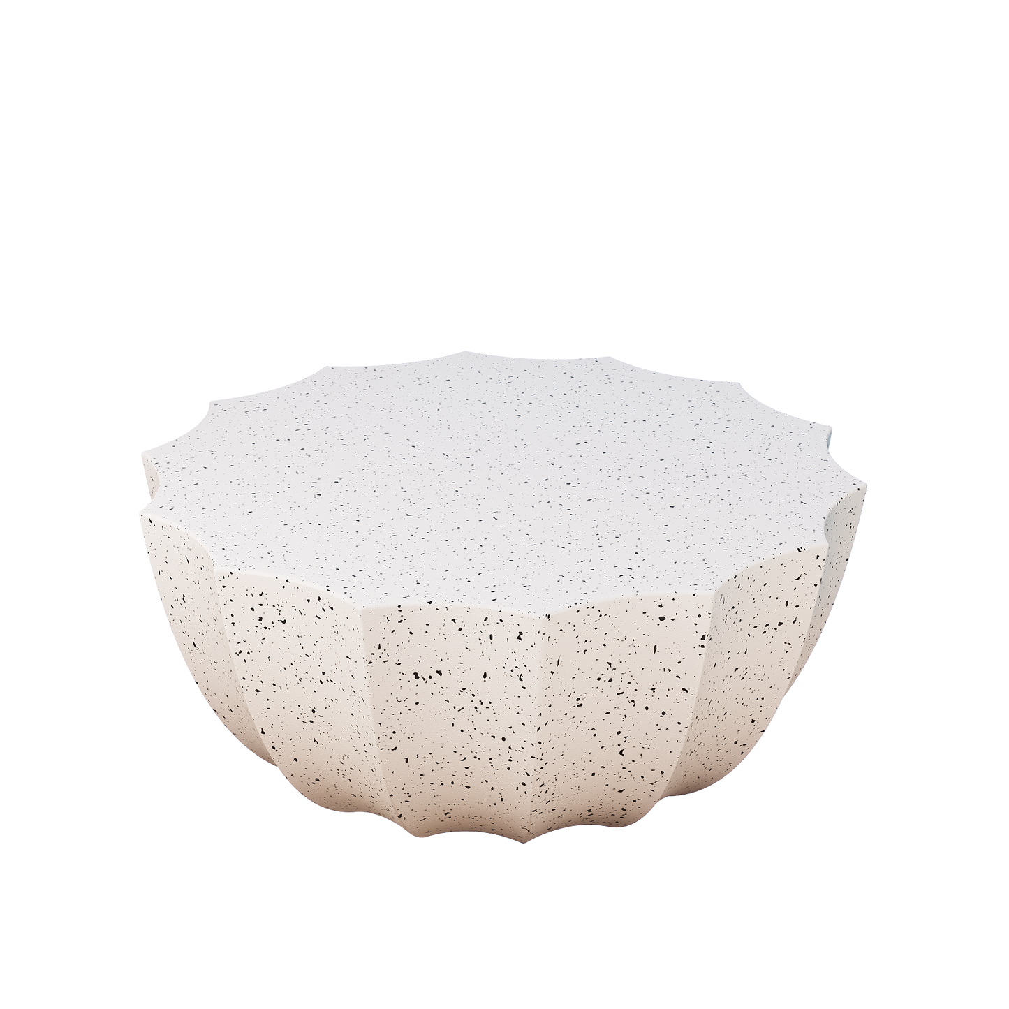 35.43" Modern Outdoor and Indoor Waterproof Coffee Table, Durable MgO Cement Design, Suitable for Terraces, Gardens, Backyards and Living Rooms ( White)