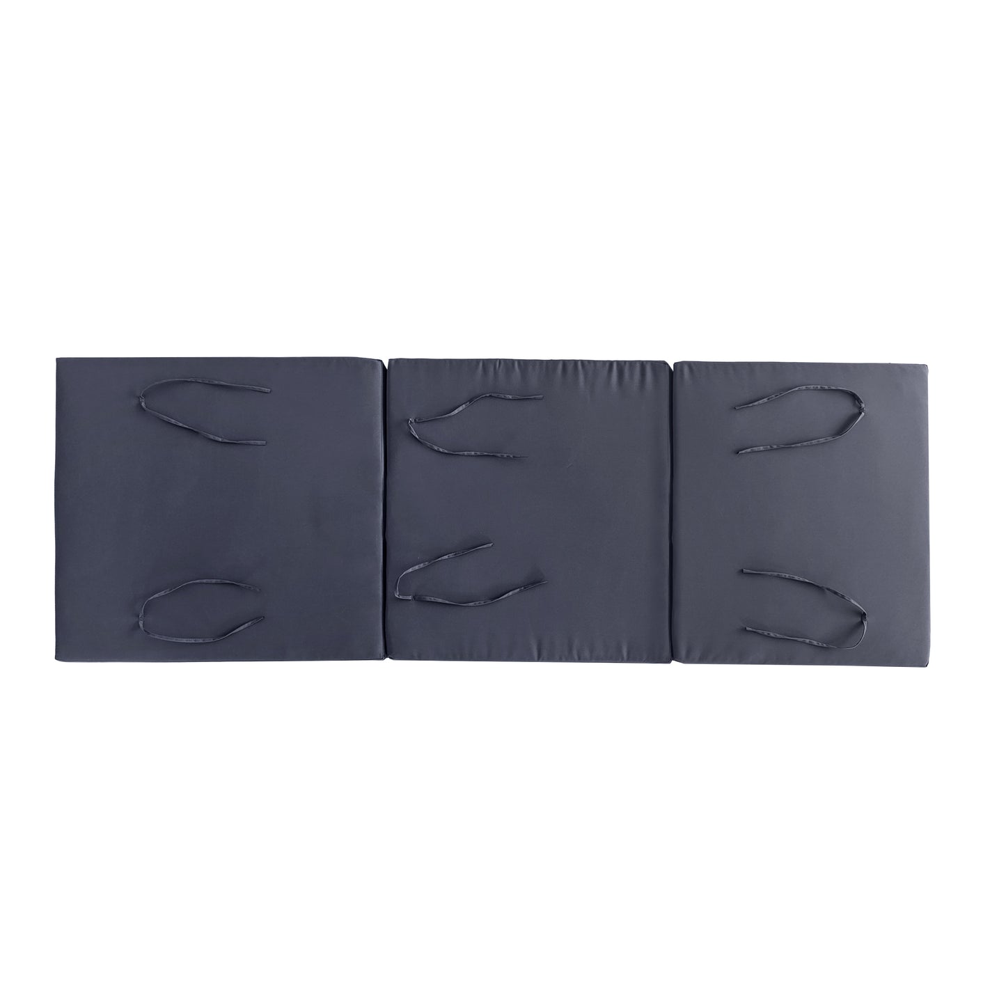 Lounge Chaise Set, Space Available On One Side, Acacia Solid Wood In Black With Lounge Cushion (Dark Grey & Triple Fold) – Matching Cream Version Available