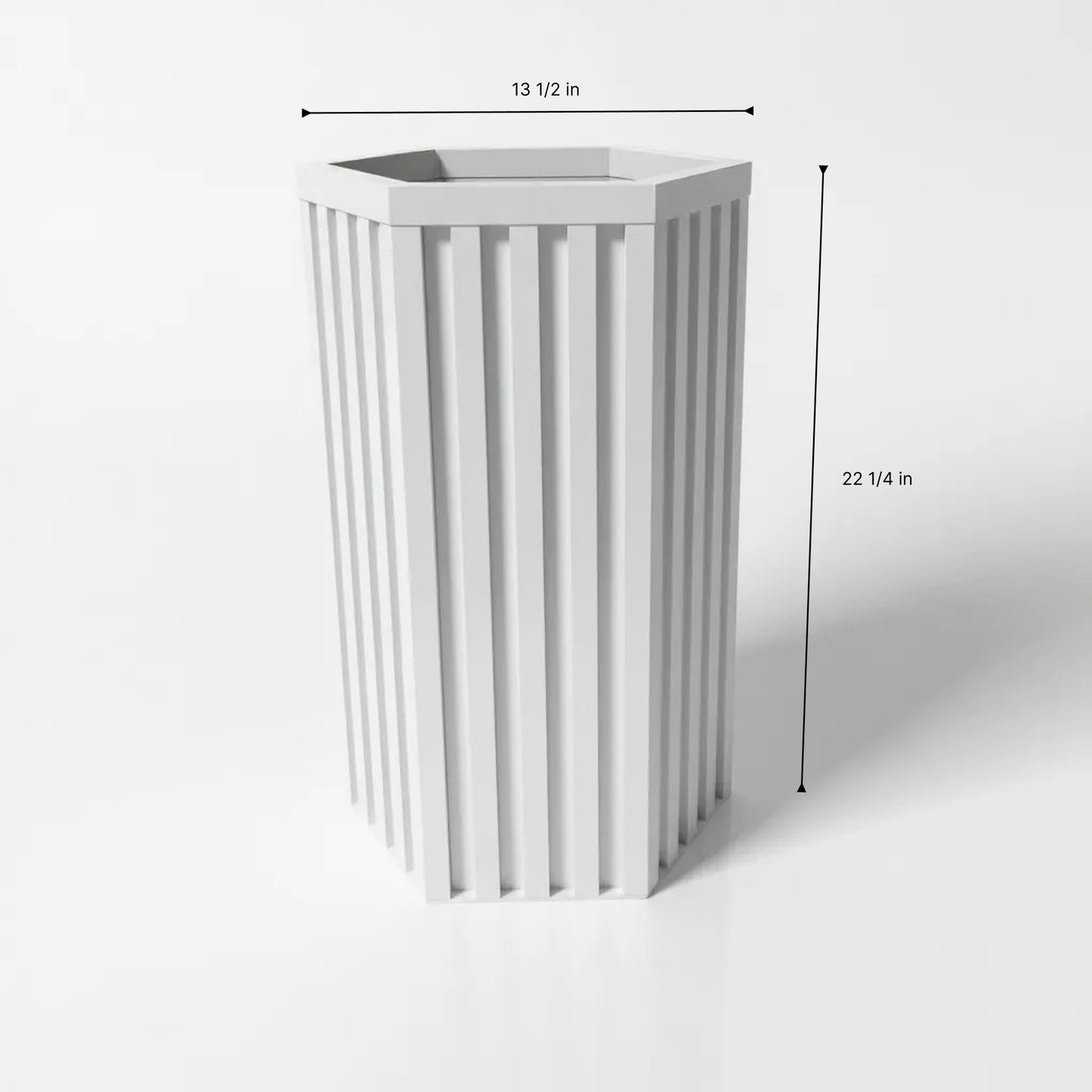 Hexagon Column Planter MD - White