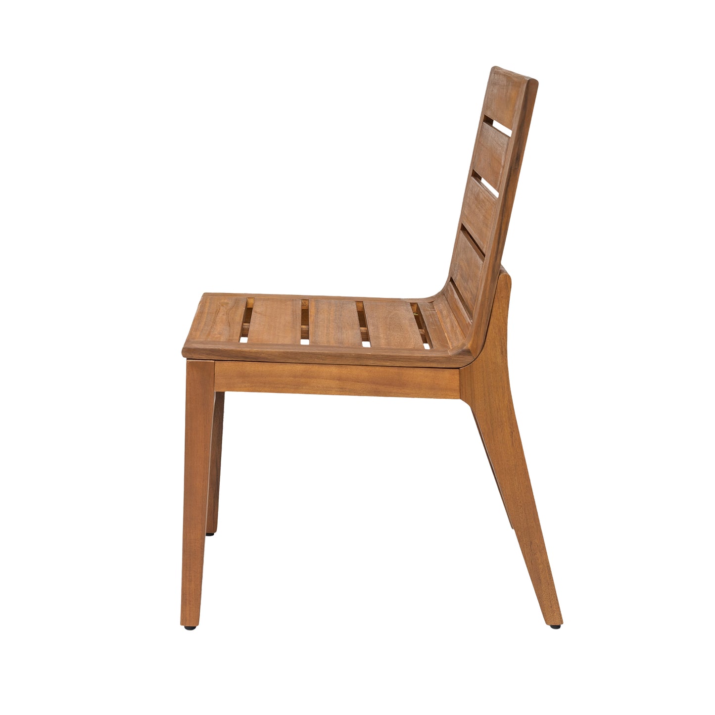 Outdoor Acacia Wood Dining Chair (Set of 2), Teak Finish Patio Chair with Ergonomic Curved Back, Weather Resistant Side Chair for Garden, Backyard, Patio