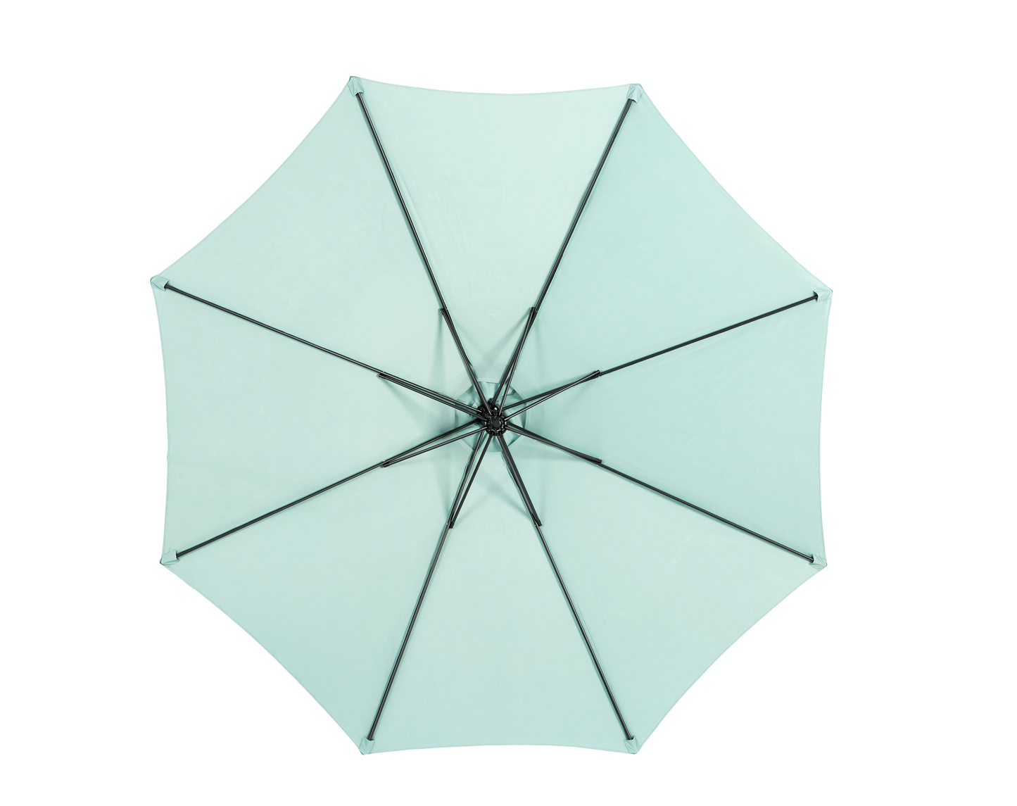 Best Choice Products 10ft Offset Hanging Market Patio Umbrella w/Easy Tilt Adjustment, Polyester Shade, 8 Ribs for Backyard, Poolside   -  ( Light green )(No Base)