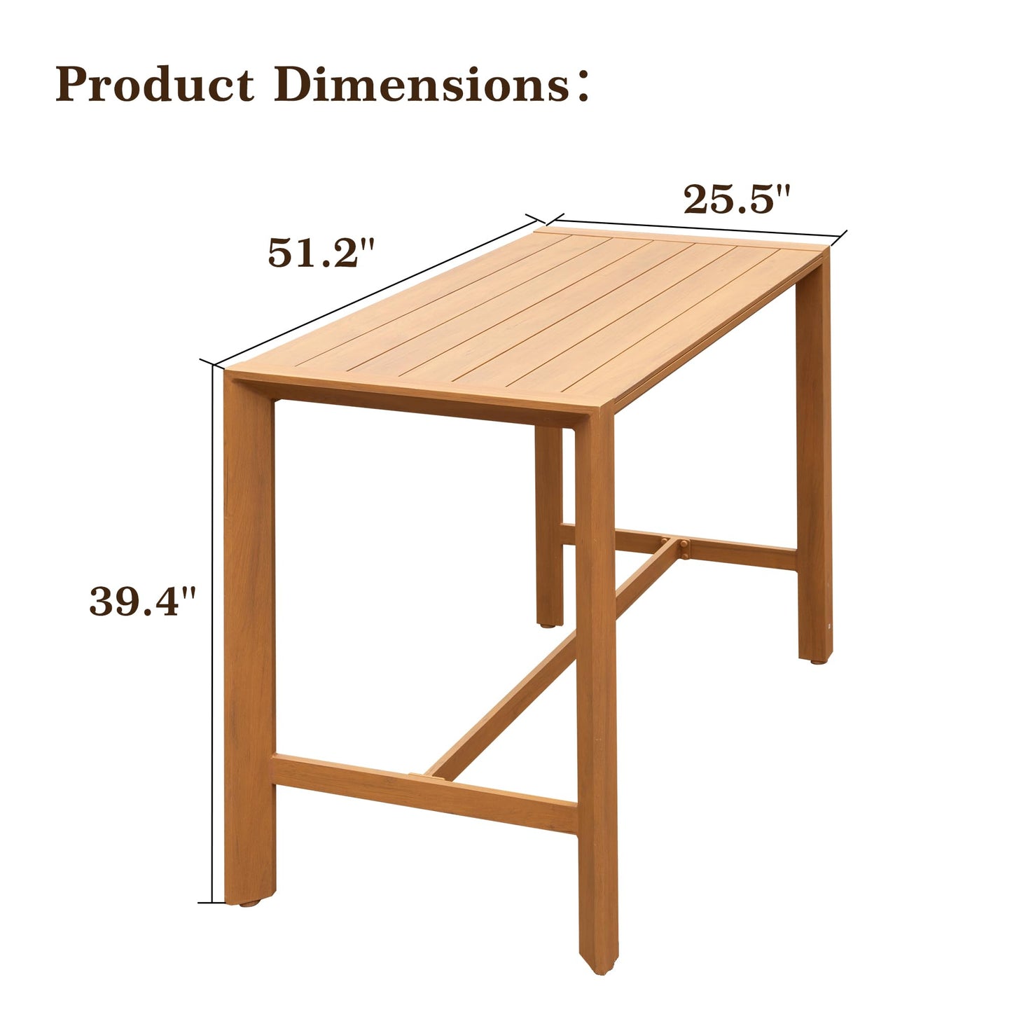 Outdoor Bar Table, Patio Counter Bar Height Table Weather Resistant Waterproof for Garden, Yard, Balcony, Poolside, Indoor Use