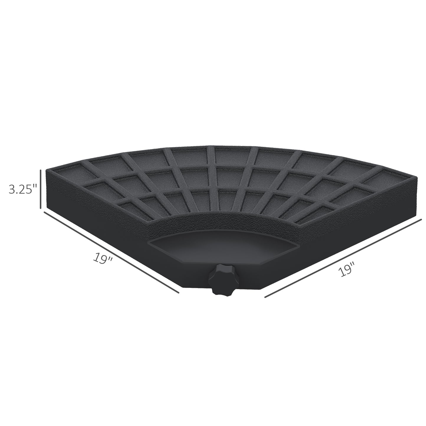 Outsunny 4 Pieces Round Patio Umbrella Base, Cantilever Offset Outdoor Umbrella Weights, 52 Liters Capacity Water or 112 lbs Capacity Sand Plates Set, Black