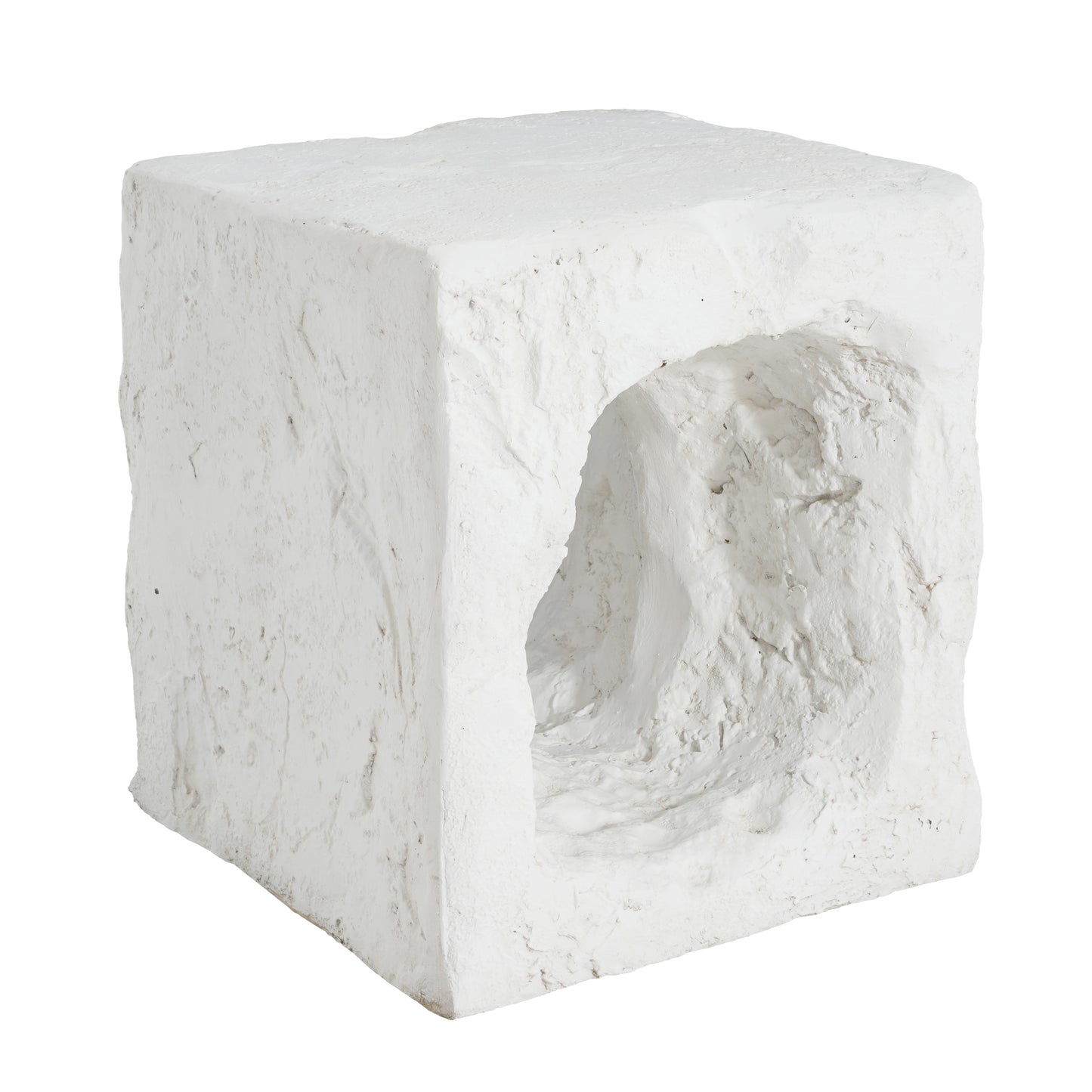 Lyra Outdoor Patio Karst Cave Inspired MGO Side Table, White