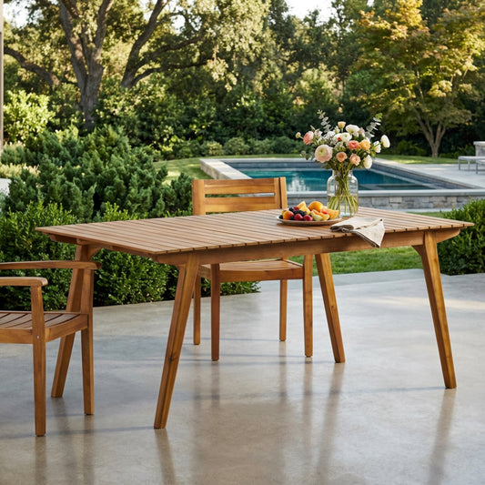 Outdoor 69" Solid Wood Dining Table