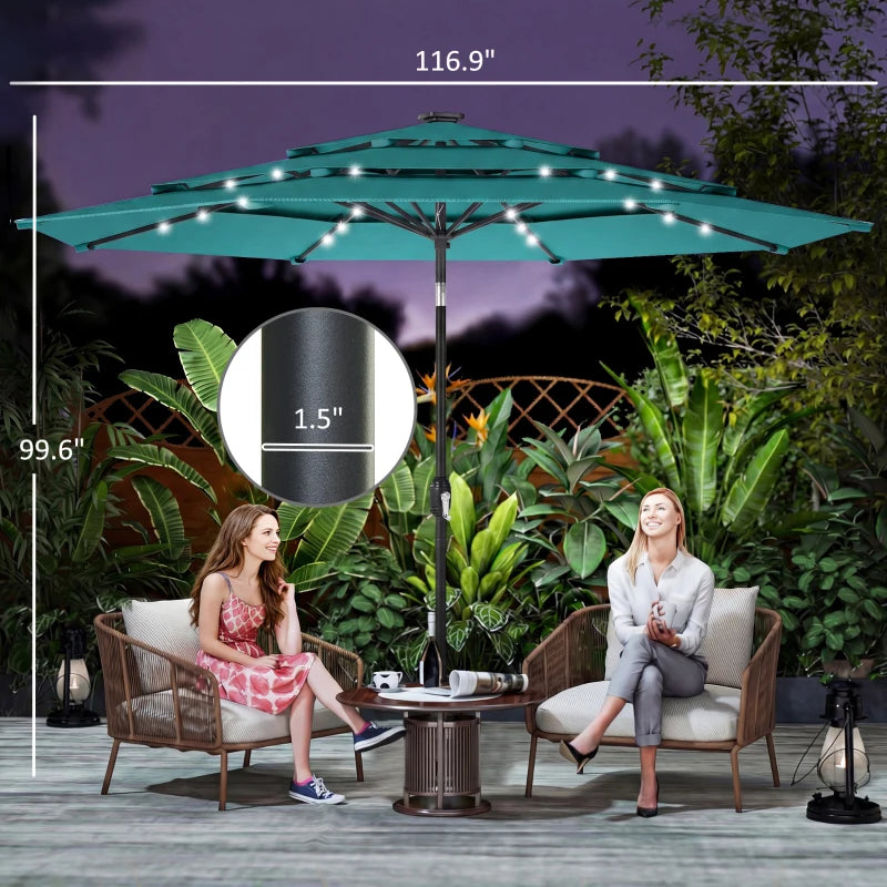 Patio Umbrella,3 Tier Outdoor Table Umbrella,Outdoor Patio Umbrella (Only Umbrella)