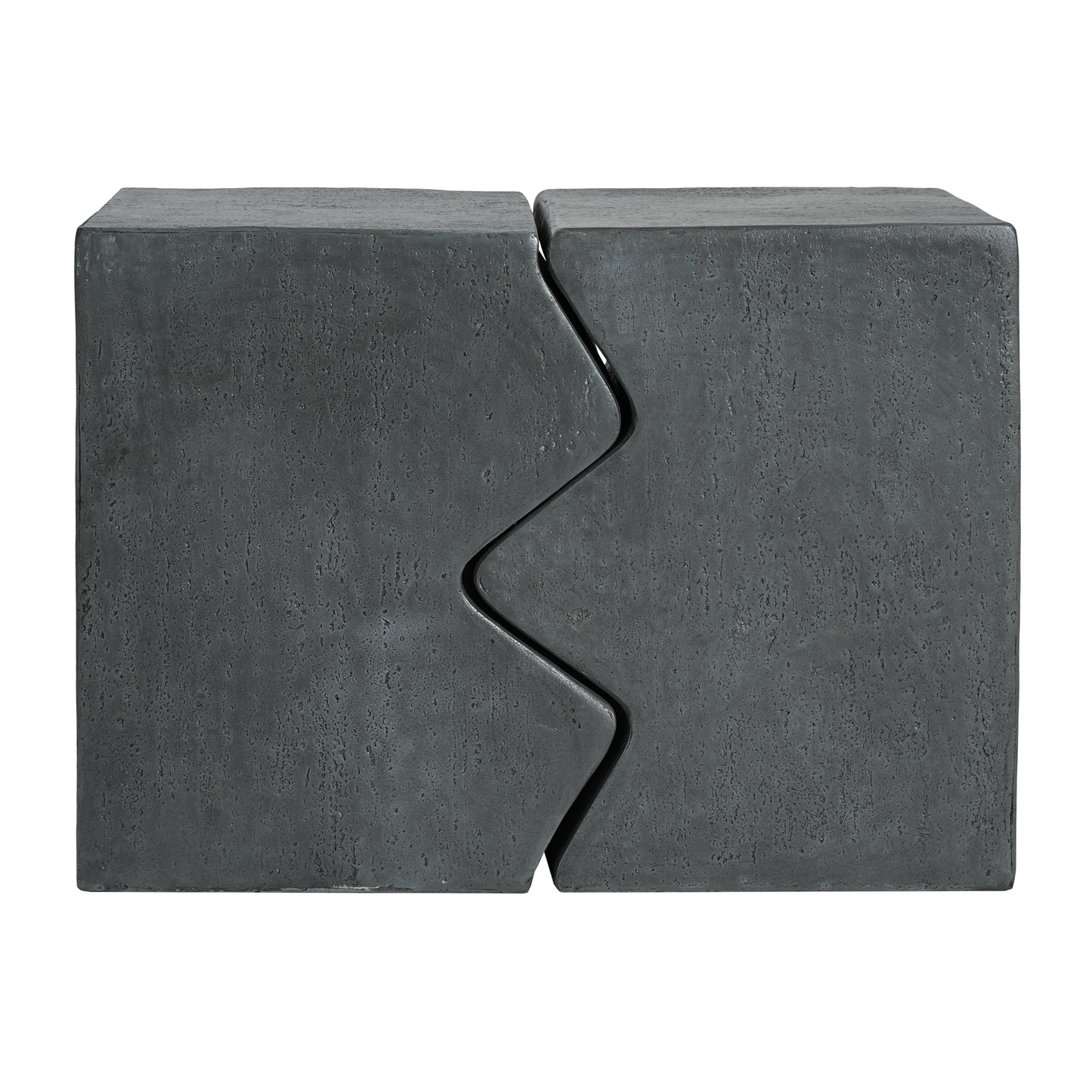 MGO Side Table, Set of 2 Rectangular Outdoor Side Tables, Decorative Garden Stools for Indoor Outdoor, Accent Table Patio Side Table End Table w Spotted, Stone Gray Color