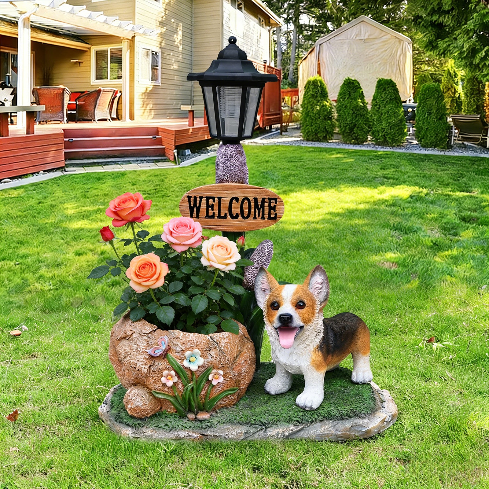 Corgi Dog Planter Garden Decor