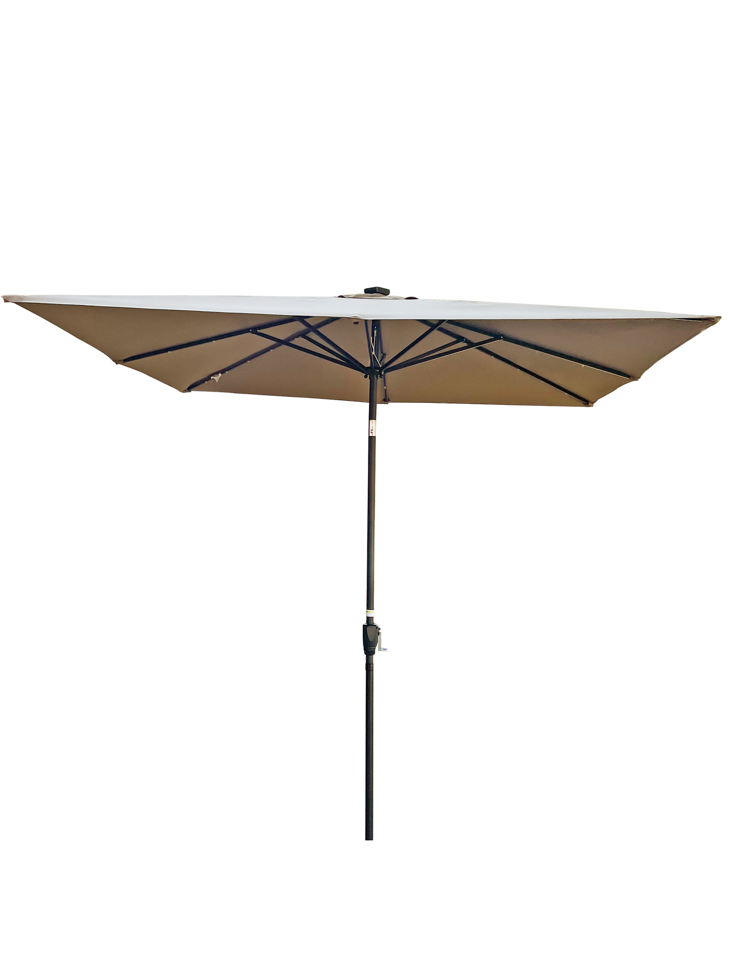 Square 2.5X2.5M Outdoor Patio Umbrella Solar Powered LED Lighted Sun Shade Market Waterproof 8 Ribs Umbrella with Crank and Cross Base for Garden Deck Backyard Pool Shade Outside Deck Swimming Pool