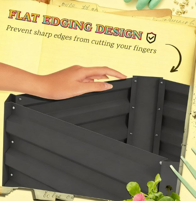 Raised Garden Bed,Garden Bed,Galvanized Planter Box with Cage for Climbing Vines