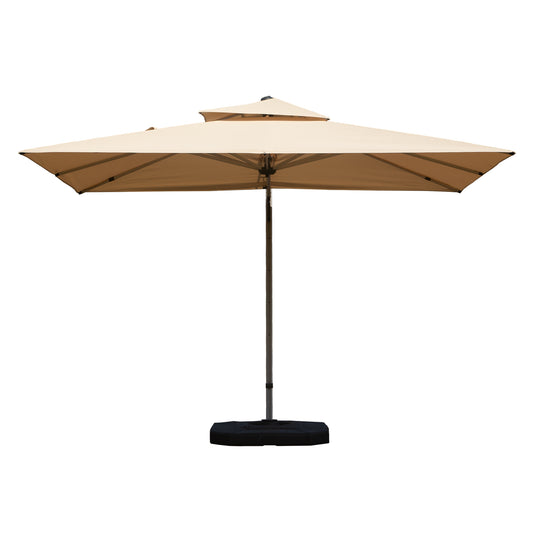 9'x 11' Rectangle Cantilever Umbrella with Center Pole, Beige (Base Not Included)