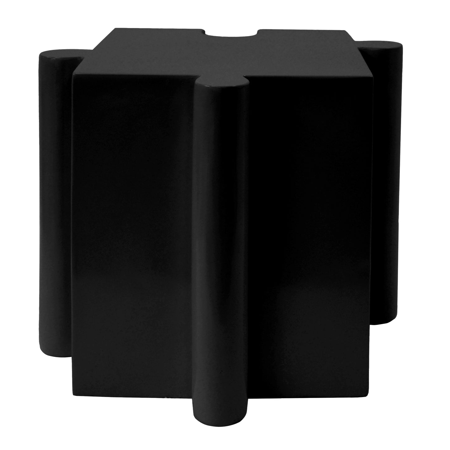3-Piece Artistic Puzzle Table Set,Modular MGO Side Tables with Interlocking Design (2 Convex & 1 Concave), 200lb Capacity for Indoor & Outdoor,Black Color
