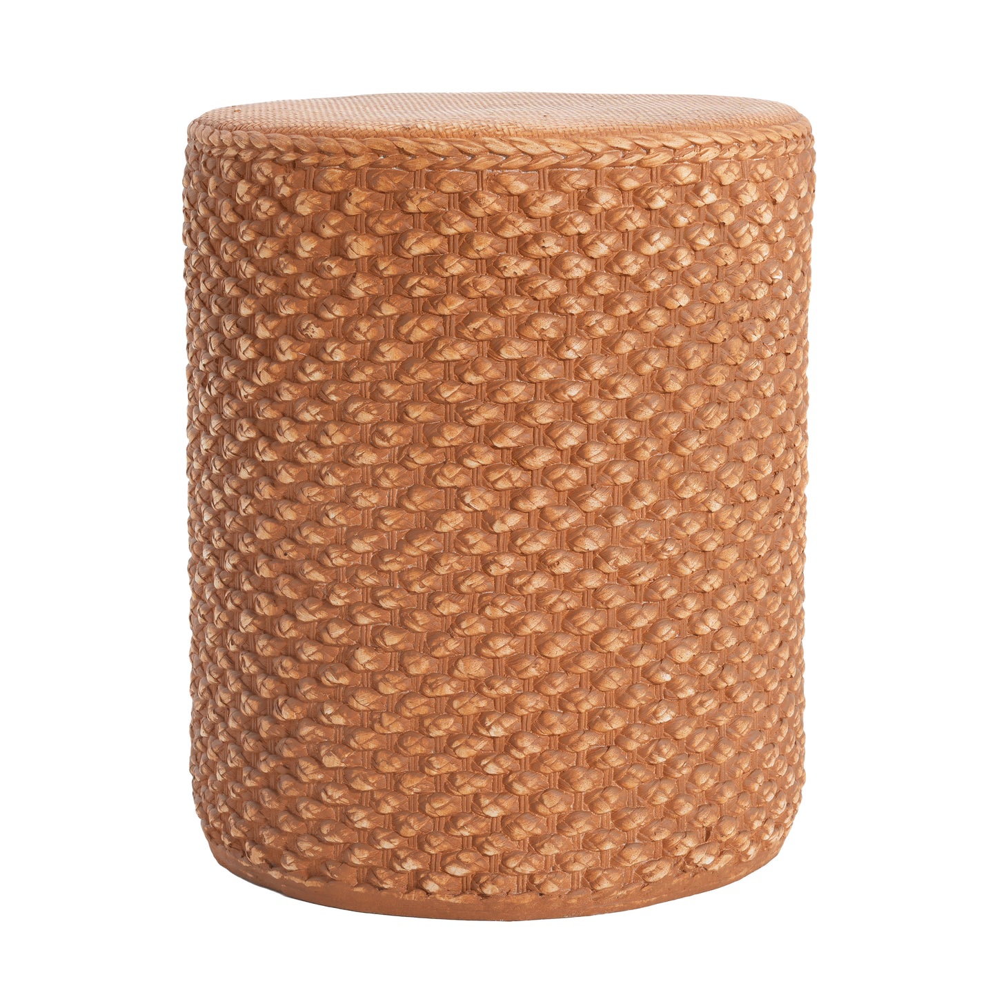 Evie Outdoor Patio Round MGO Side Table, Brown