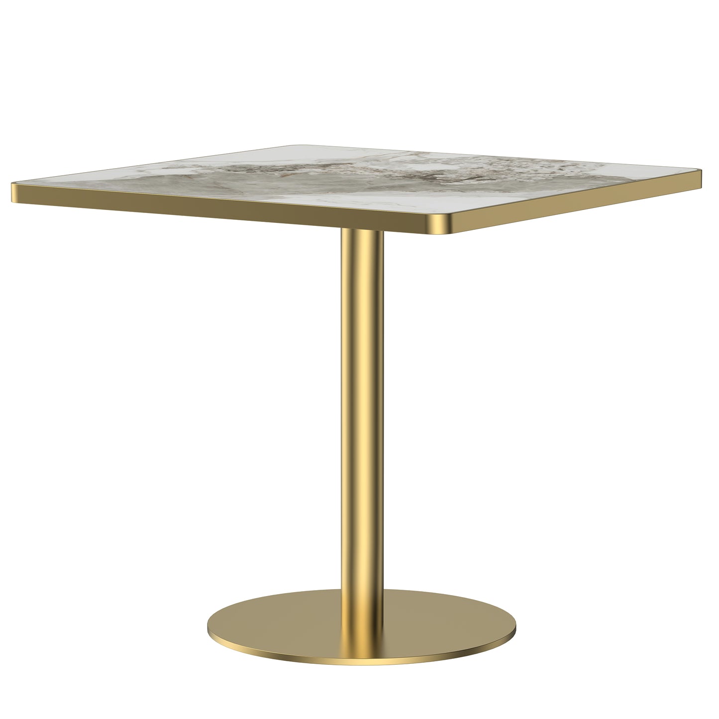 Square Modern Dinning Table 31.5 inches Bistro Table Tulip Table with Faux Marble top,Easy Assemble,Sturdy Metal Frame Diameter
