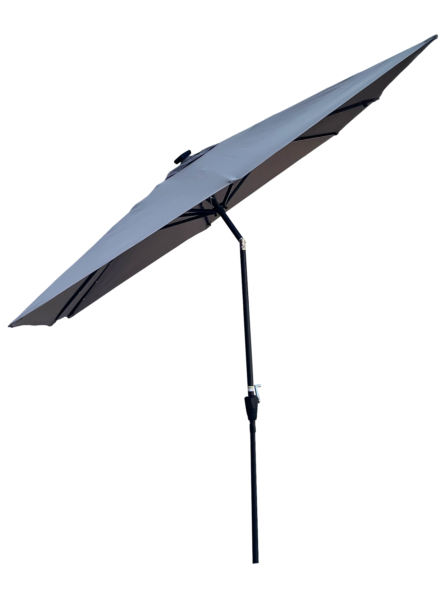 Square 2.5X2.5M Outdoor Patio Umbrella Solar Powered LED Lighted Sun Shade Market Waterproof 8 Ribs Umbrella with Crank and Cross Base for Garden Deck Backyard Pool Shade Outside Deck Swimming Pool