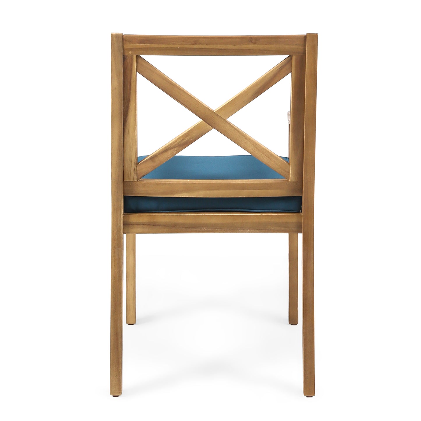 PERLA DINING CHAIR,2PCS with 2 Blue Cushions,for Backyard, Poolside, Garden