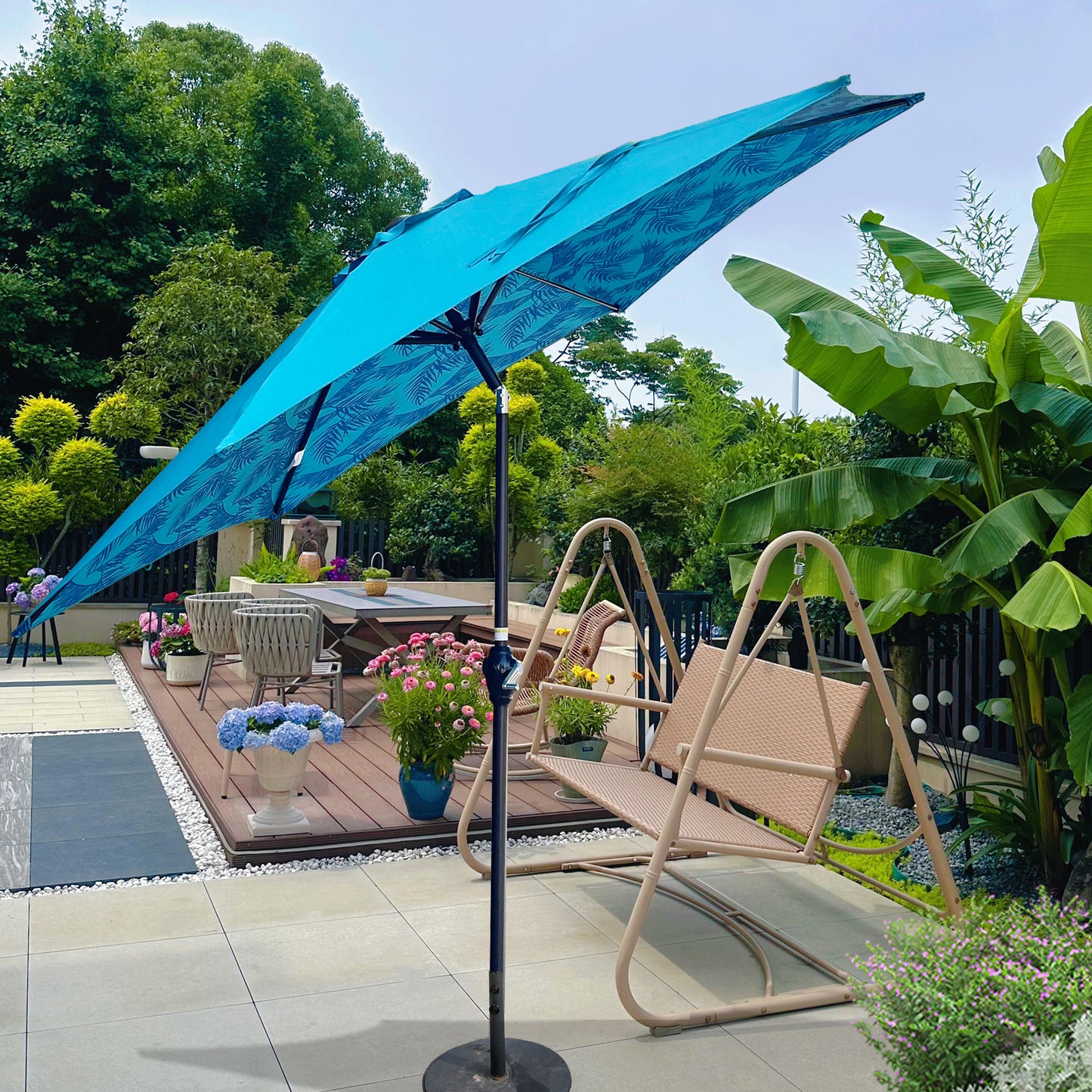 9FT UMBRELLA Ice Pattern + Cyan